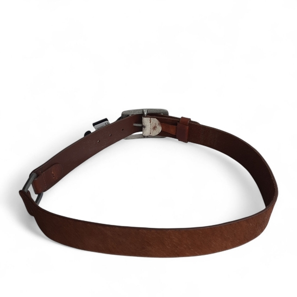 PISTIL Cow Hair Leather Belt Western Boho Cowboy Carter Pony Leather Cowhide S - Picture 4 of 9